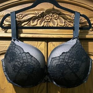 Cacique Black Lace Overlay Bra